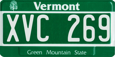 VT license plate XVC269