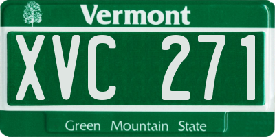 VT license plate XVC271