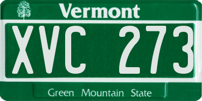VT license plate XVC273
