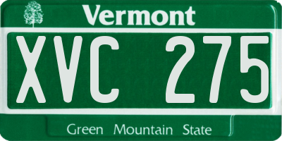 VT license plate XVC275