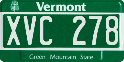 VT license plate XVC278