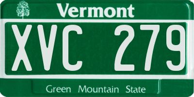 VT license plate XVC279