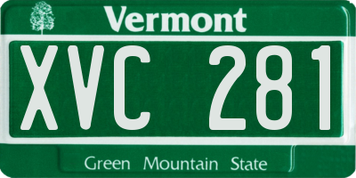 VT license plate XVC281