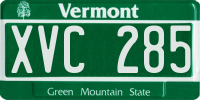 VT license plate XVC285