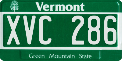 VT license plate XVC286