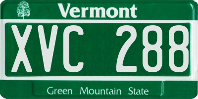 VT license plate XVC288