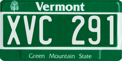 VT license plate XVC291