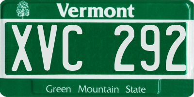 VT license plate XVC292