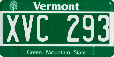 VT license plate XVC293