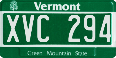 VT license plate XVC294