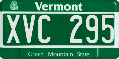VT license plate XVC295