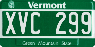 VT license plate XVC299