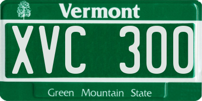 VT license plate XVC300