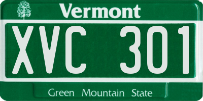 VT license plate XVC301