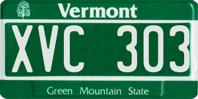 VT license plate XVC303
