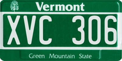 VT license plate XVC306