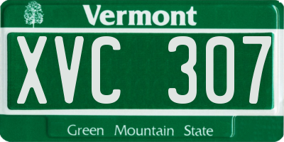 VT license plate XVC307