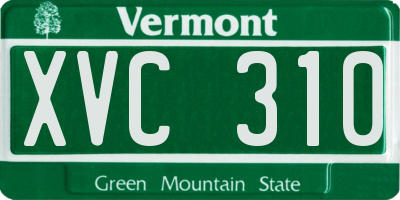 VT license plate XVC310