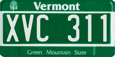 VT license plate XVC311