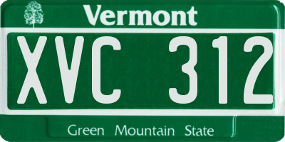 VT license plate XVC312