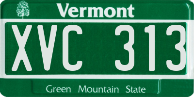 VT license plate XVC313