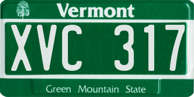 VT license plate XVC317