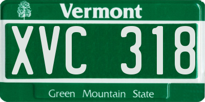 VT license plate XVC318