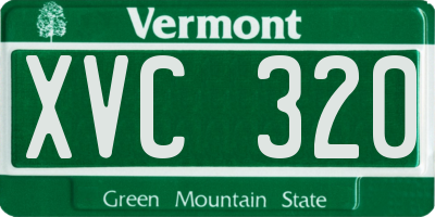 VT license plate XVC320