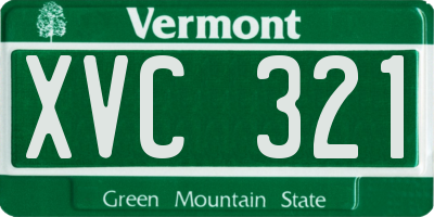 VT license plate XVC321