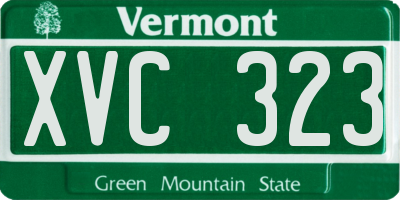 VT license plate XVC323