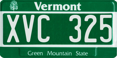 VT license plate XVC325