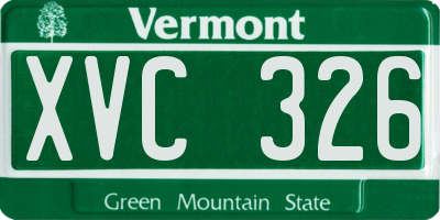 VT license plate XVC326