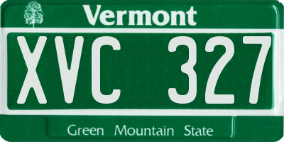 VT license plate XVC327