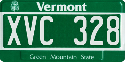 VT license plate XVC328