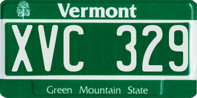 VT license plate XVC329