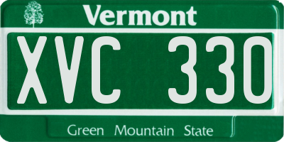 VT license plate XVC330