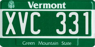 VT license plate XVC331