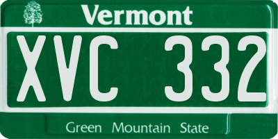 VT license plate XVC332
