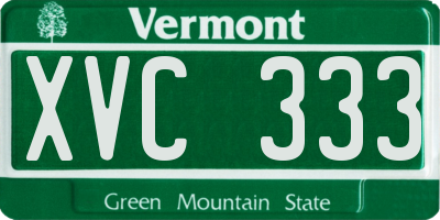 VT license plate XVC333