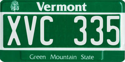 VT license plate XVC335