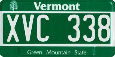 VT license plate XVC338