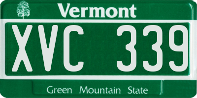 VT license plate XVC339