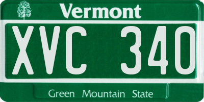 VT license plate XVC340