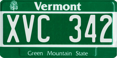 VT license plate XVC342