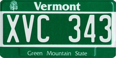 VT license plate XVC343