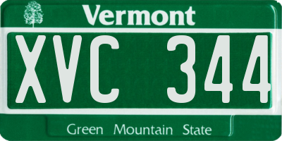VT license plate XVC344
