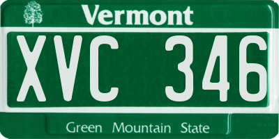 VT license plate XVC346