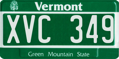 VT license plate XVC349