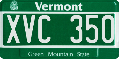 VT license plate XVC350