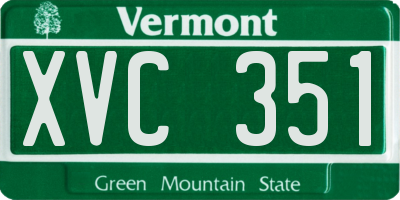 VT license plate XVC351